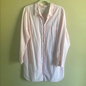 Victoria's Secret Pink and White Striped Night Shirt